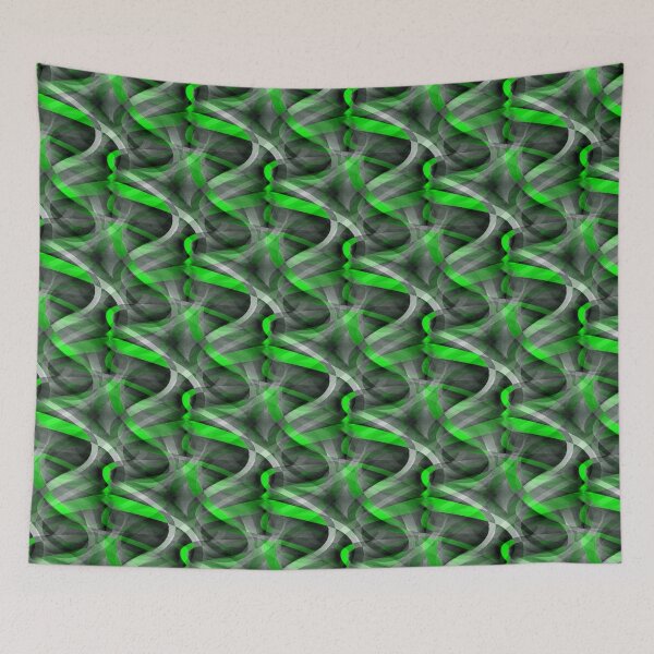 Item preview, Eighties Lime Green On Grey Abstract Curve Repeat Pattern designed and sold by taiche.
