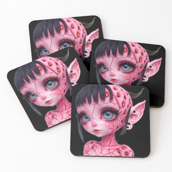 Item preview, Pastel Goth Strawberry Elf Girl with Big Blue Eyes designed and sold by LujziWorld.