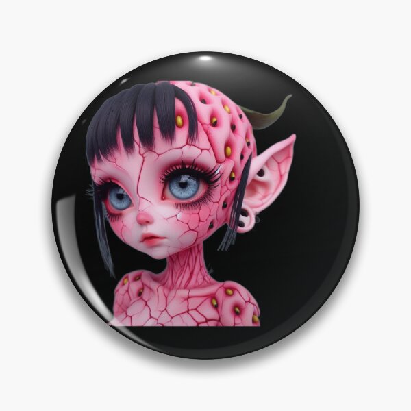 Item preview, Pastel Goth Strawberry Elf Girl with Big Blue Eyes designed and sold by LujziWorld.