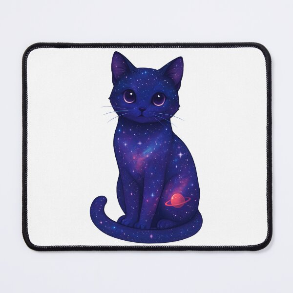 Item preview, Seated Cosmic Galaxy Cat Silhouette Trio designed and sold by Animalpetslover.