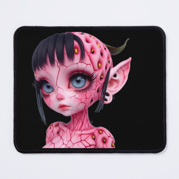 Item preview, Pastel Goth Strawberry Elf Girl with Big Blue Eyes designed and sold by LujziWorld.