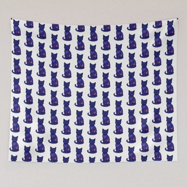 Item preview, Seated Cosmic Galaxy Cat Silhouette Trio designed and sold by Animalpetslover.