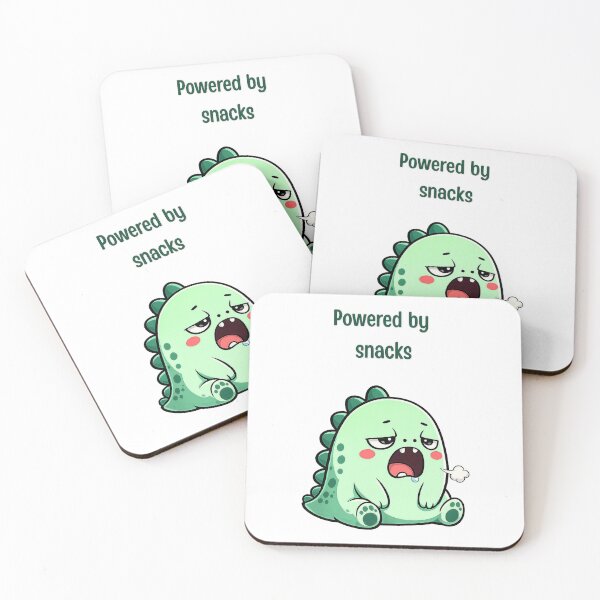 Item preview, Powered by Snacks Cute Dinosaur Sticker designed and sold by Dash's .