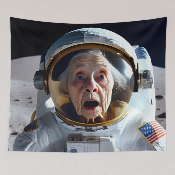 Item preview, Old Woman in a space suit on the moon designed and sold by Colin Bentham.