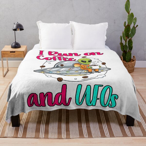 Item preview, I Run on Coffee and UFOs Funny Alien Astronomer Science designed and sold by at85productions.