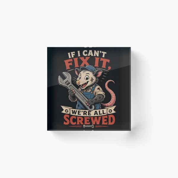 Item preview, If I Can't Fix It We're All Screwed Funny Mechanic Possum – Retro Repair Shop Humor Design designed and sold by PatysArt.