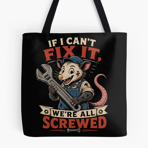 Item preview, If I Can't Fix It We're All Screwed Funny Mechanic Possum – Retro Repair Shop Humor Design designed and sold by PatysArt.