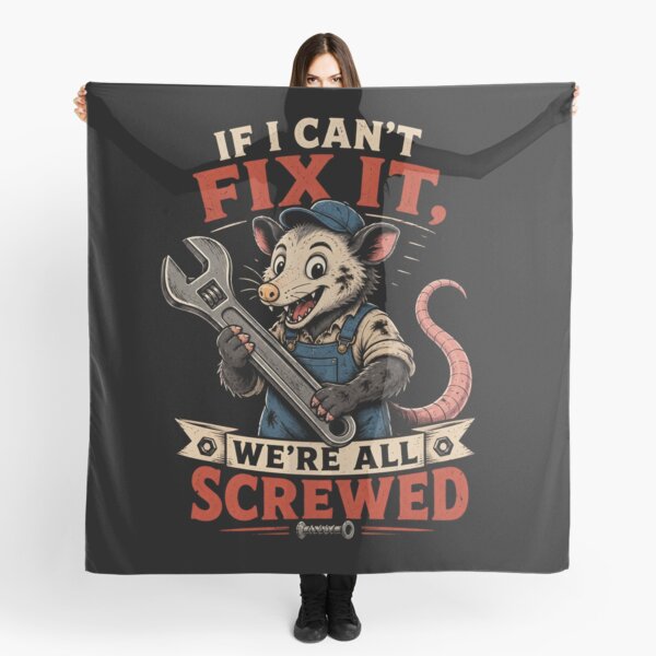Item preview, If I Can't Fix It We're All Screwed Funny Mechanic Possum – Retro Repair Shop Humor Design designed and sold by PatysArt.