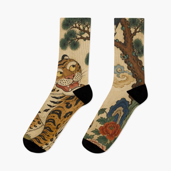 Item preview, Korean Folk Art Tiger and Magpie — Minhwa Painting designed and sold by ImagineDepart.
