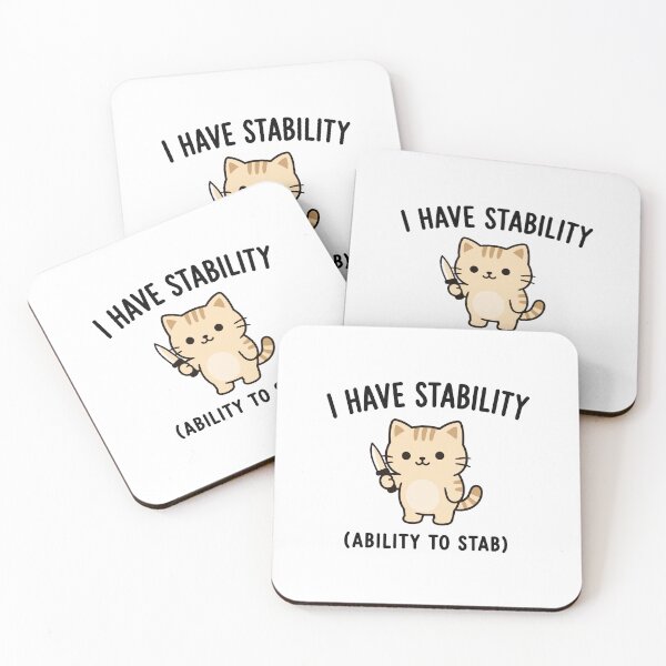 Item preview, Funny Stabby Cat Humor Cute Kitten Meme Stability designed and sold by w1ckerman.