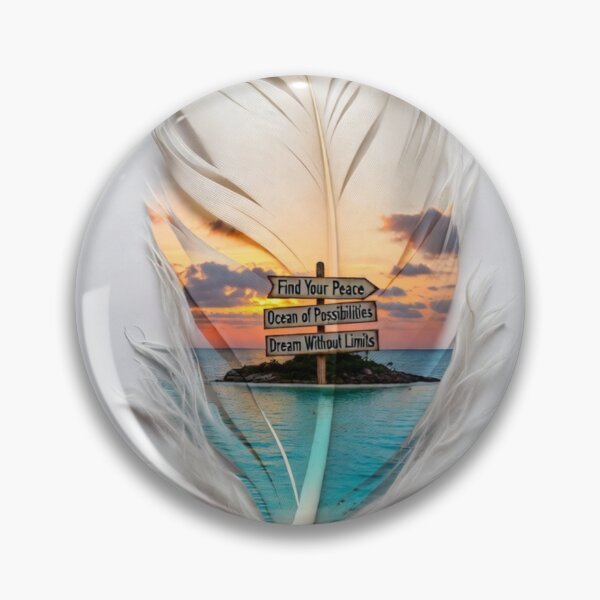 Item preview, Inspirational Feather Beach Art | Dream Without Limits Motivational Design designed and sold by GalleryPeak.