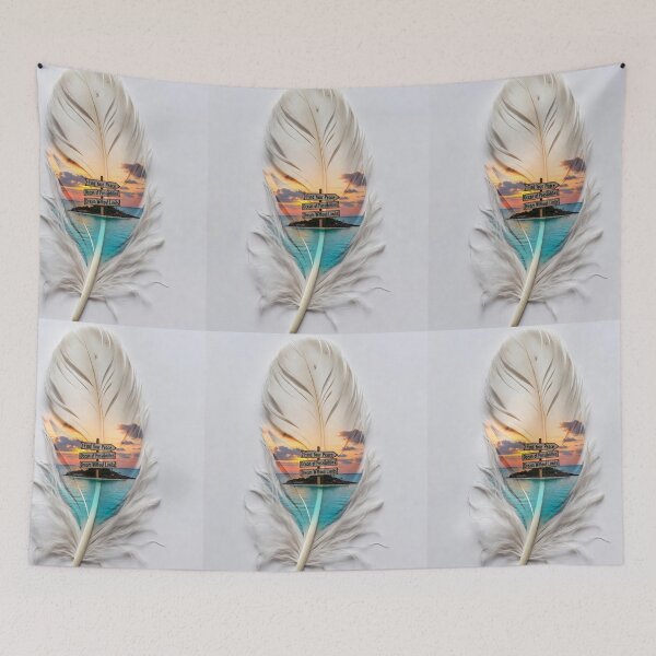 Item preview, Inspirational Feather Beach Art | Dream Without Limits Motivational Design designed and sold by GalleryPeak.