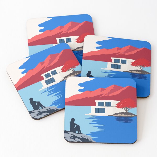 Item preview, Modern Sea House Art, Contemporary Landscape Print designed and sold by Studio pod Burom.