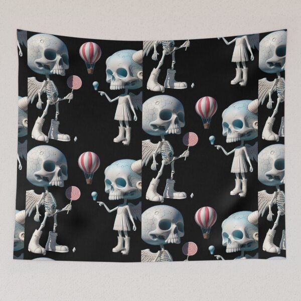 Item preview, Weirdcore Skeleton Angels with Candy and Hot Air Balloon designed and sold by LujziWorld.