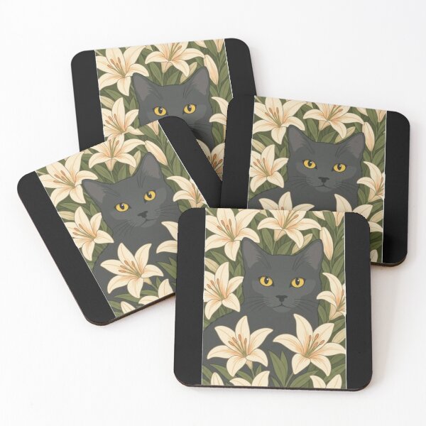Item preview,  Grey Cat Lily Floral Tote Bag – Botanical Dark Cat Golden Eyes Vintage Floral All Over Print Tote Bag designed and sold by IconicDesignsXd.