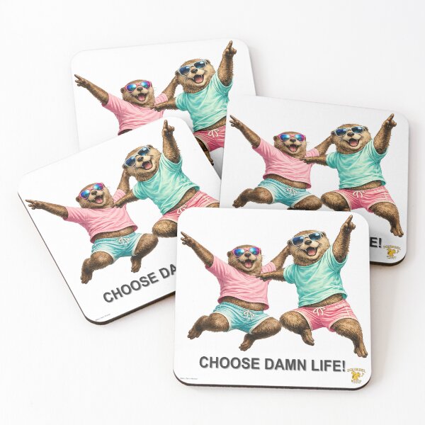 Item preview, Choose Damn Life Otters Retro Design designed and sold by MissTerryWoman.