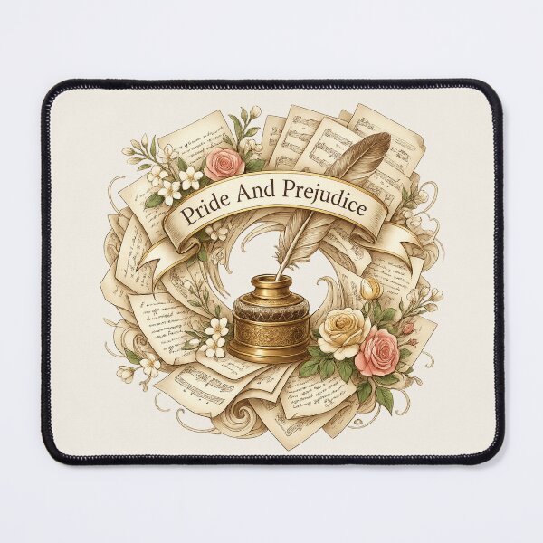 Item preview, Pride & Prejudice Vintage Aesthetic: Elegant Quill, Inkwell & Roses designed and sold by krish-prints.