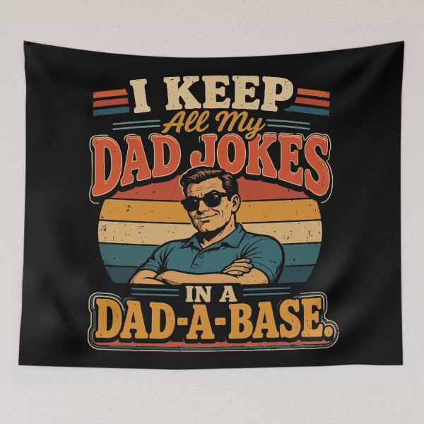 Item preview, I Keep All My Dad Jokes In A Dad-A-Base Retro Sun designed and sold by BrownHorse90s.