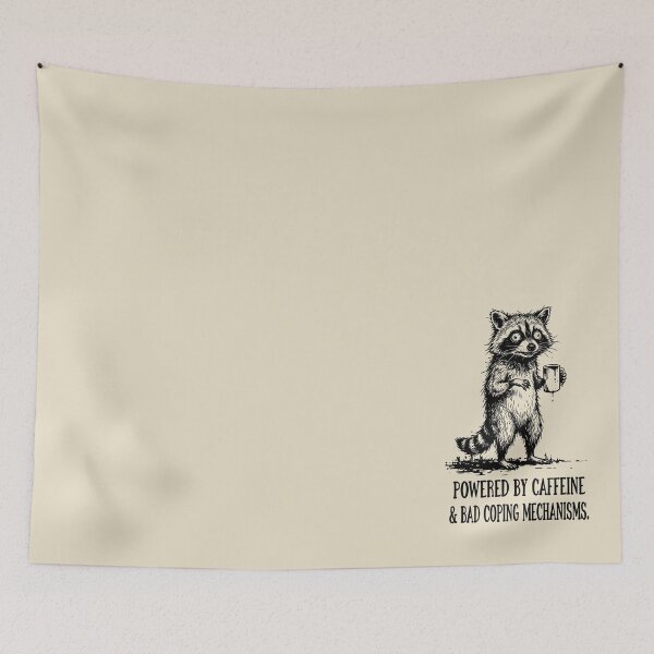 Item preview, Powered By Caffeine Chaotic Raccoon designed and sold by rygenr8.