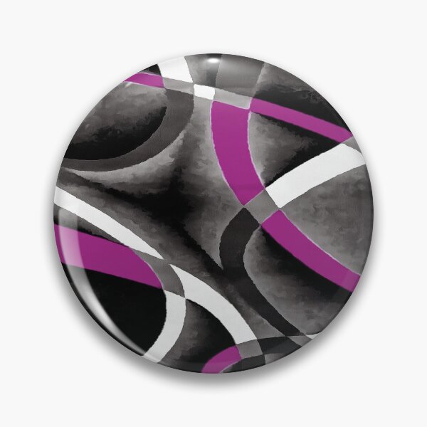Item preview, Eighties Fucshia White Grey Line Curve Pattern On Black designed and sold by taiche.