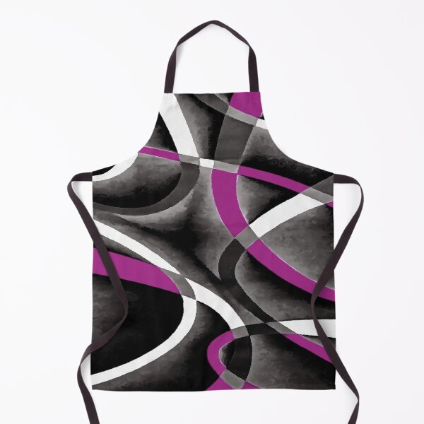 Item preview, Eighties Fucshia White Grey Line Curve Pattern On Black designed and sold by taiche.