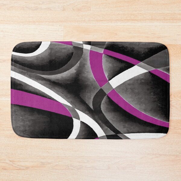 Item preview, Eighties Fucshia White Grey Line Curve Pattern On Black designed and sold by taiche.