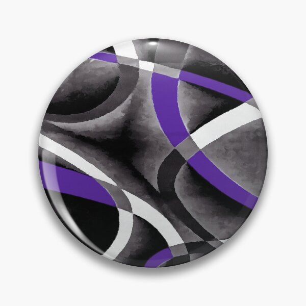Item preview, Eighties Violet White Grey Line Curve Pattern On Black designed and sold by taiche.