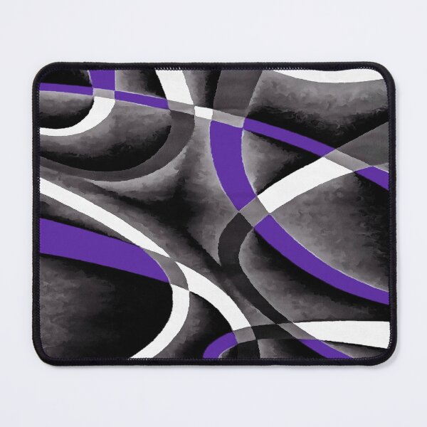 Item preview, Eighties Violet White Grey Line Curve Pattern On Black designed and sold by taiche.
