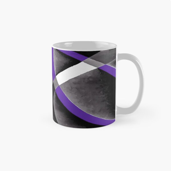 Item preview, Eighties Violet White Grey Line Curve Pattern On Black designed and sold by taiche.