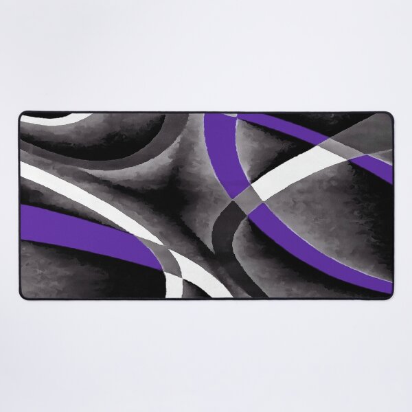 Item preview, Eighties Violet White Grey Line Curve Pattern On Black designed and sold by taiche.
