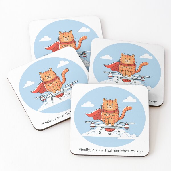 Item preview, Cat flying on a drone - Fantasy Cartoon designed and sold by AmoebaPress.