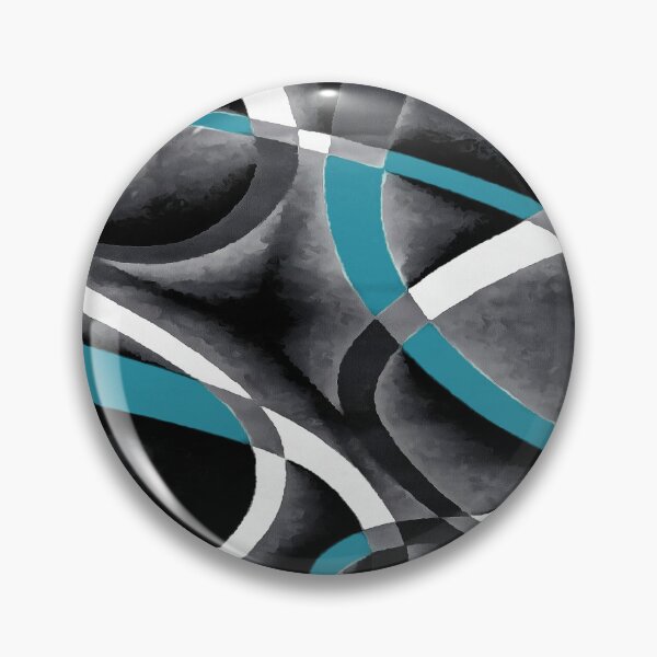 Item preview, Eighties Blue White Grey Line Curve Pattern On Black designed and sold by taiche.