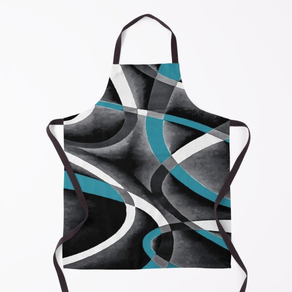 Item preview, Eighties Blue White Grey Line Curve Pattern On Black designed and sold by taiche.
