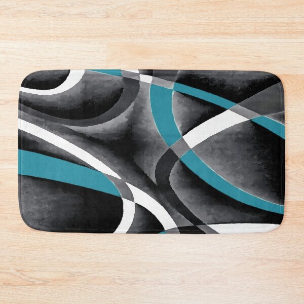 Item preview, Eighties Blue White Grey Line Curve Pattern On Black designed and sold by taiche.