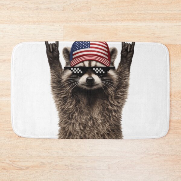 Item preview, Patriotic Raccoon Rock On – Funny USA Flag Animal Meme Design designed and sold by Youpiworld.