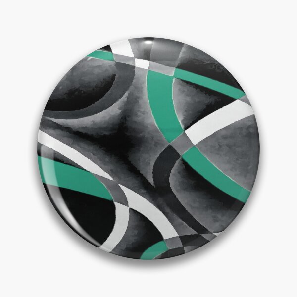 Item preview, Eighties Turquoise White Grey Line Curve Pattern On Black designed and sold by taiche.