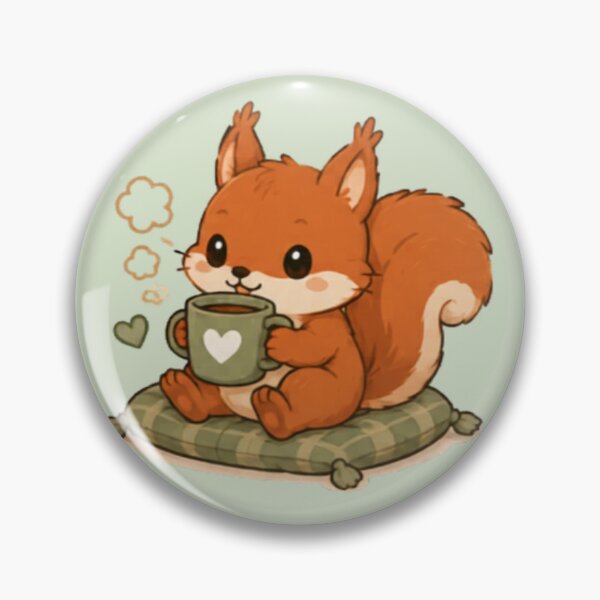 Item preview, Cute Cozy Coffee Red Squirrel designed and sold by MellowMunchkins.