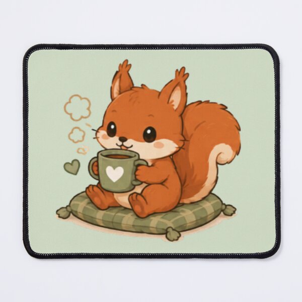 Item preview, Cute Cozy Coffee Red Squirrel designed and sold by MellowMunchkins.