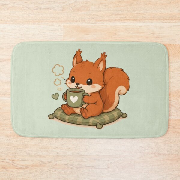 Item preview, Cute Cozy Coffee Red Squirrel designed and sold by MellowMunchkins.