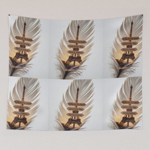 Item preview, Paris Love Feather Art | Romantic Eiffel Tower Inspirational Design designed and sold by GalleryPeak.