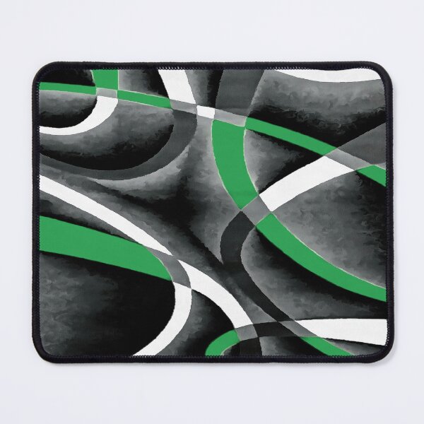 Item preview, Eighties Blue-Green White Grey Line Curve Pattern On Black designed and sold by taiche.