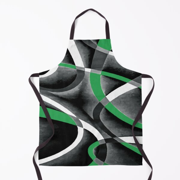 Item preview, Eighties Blue-Green White Grey Line Curve Pattern On Black designed and sold by taiche.