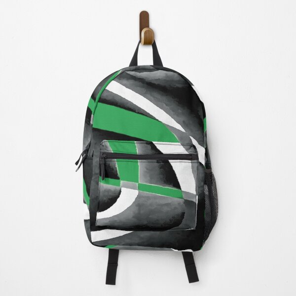 Item preview, Eighties Blue-Green White Grey Line Curve Pattern On Black designed and sold by taiche.