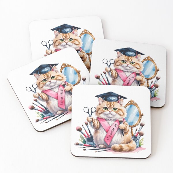 Item preview, Cute Cat Cosmetology Graduate Watercolor Art designed and sold by AQUILAKREO.