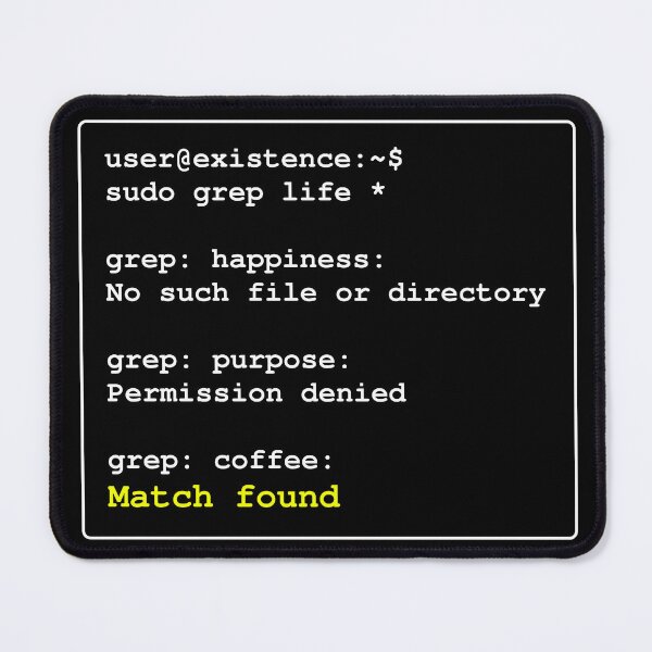 Item preview, sudo grep life - a humorous take on the search for life designed and sold by LittleGreyMan2026.