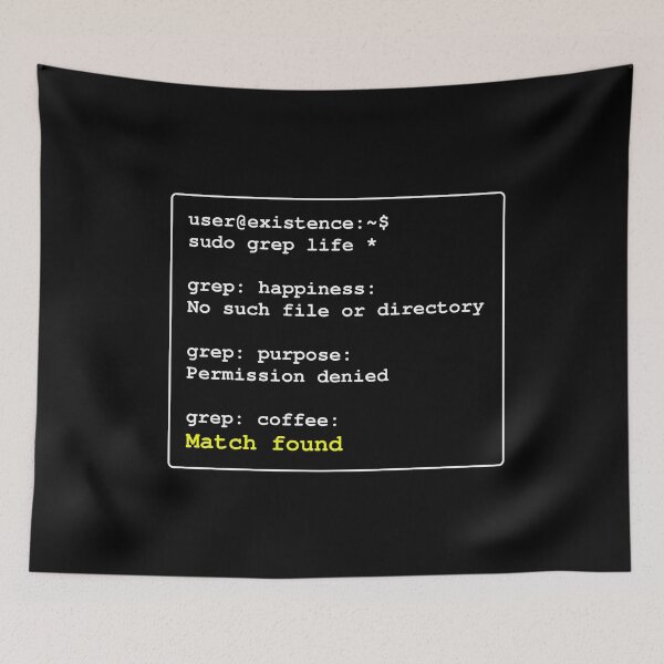 Item preview, sudo grep life - a humorous take on the search for life designed and sold by LittleGreyMan2026.