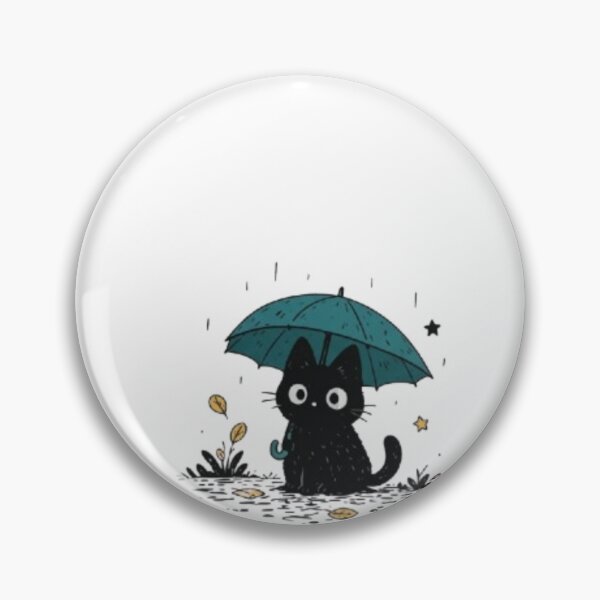 Item preview,  Black Cat Umbrella Rain T-Shirt – Cute Rainy Day Cat Teal Umbrella Autumn Leaves Funny Cat Lover Tee designed and sold by IconicDesignsXd.