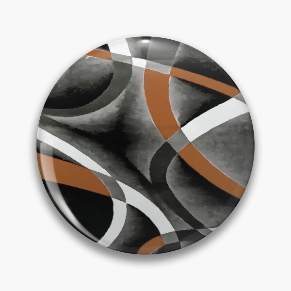 Item preview, Eighties Orange White Grey Line Curve Pattern On Black designed and sold by taiche.