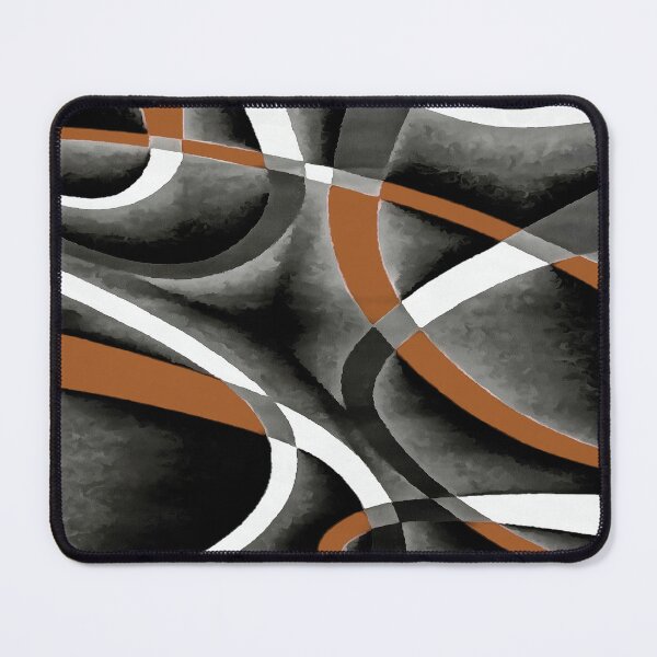 Item preview, Eighties Orange White Grey Line Curve Pattern On Black designed and sold by taiche.