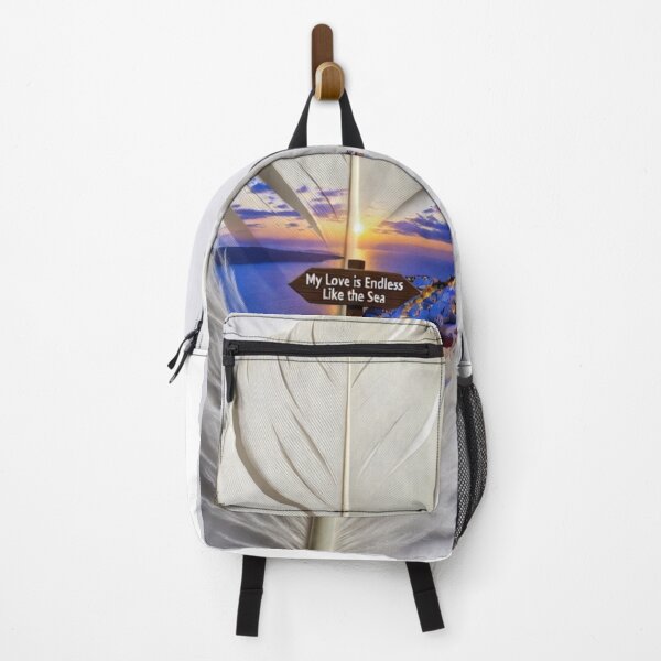 Item preview, Santorini Love Feather Art | Romantic Sunset Quote Design for Couples designed and sold by GalleryPeak.